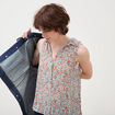 Blouse sans manches bleu gris femme