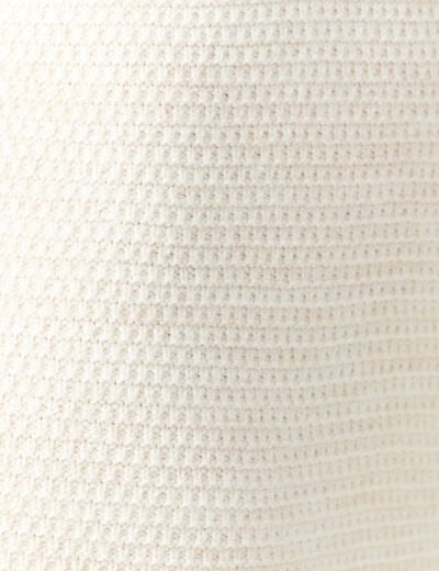 Robe pull droite col bateau creme femme