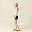 Pull sans manches ecru femme