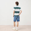 Polo ray&eacute; coupe ample manches courtes blanc homme