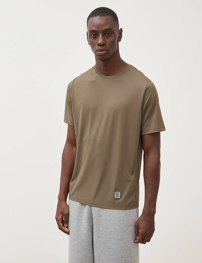 T-shirt col rond manches courtes taupe homme