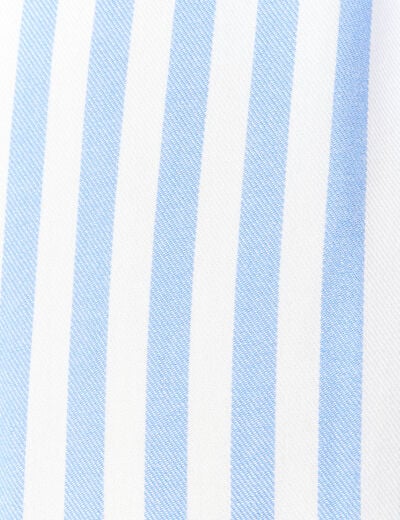 Robe longue évasée ceinturée bleu ciel femme