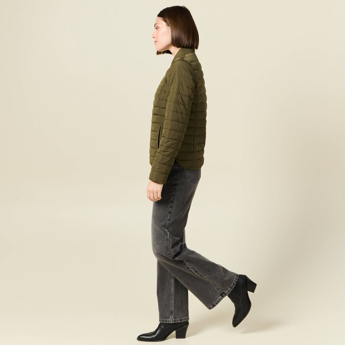 Doudoune éco-responsable vert kaki femme