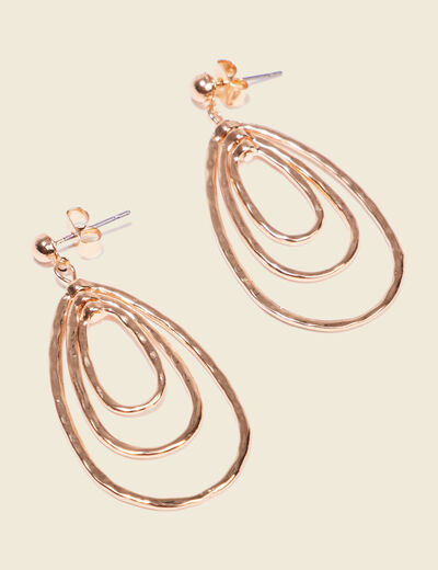 Boucles d'oreilles pendantes couleur or femme