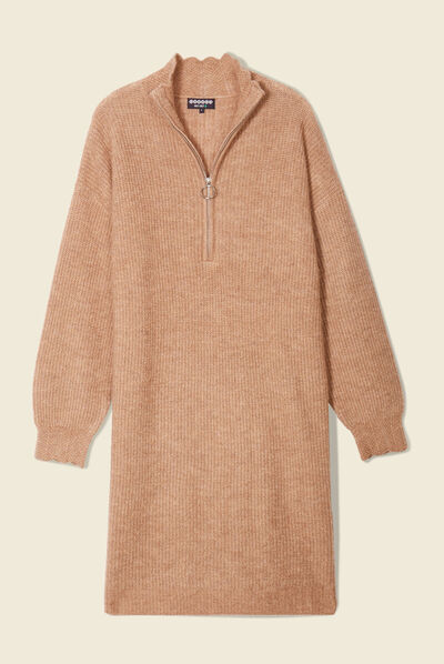 Robe pull éco-responsable sable femme