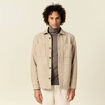 Surchemise boutonn&eacute;e beige homme