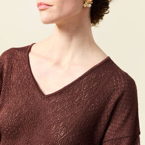pull manches longues ajoure bordeaux femme Pull manches longues ajouré bordeaux femme