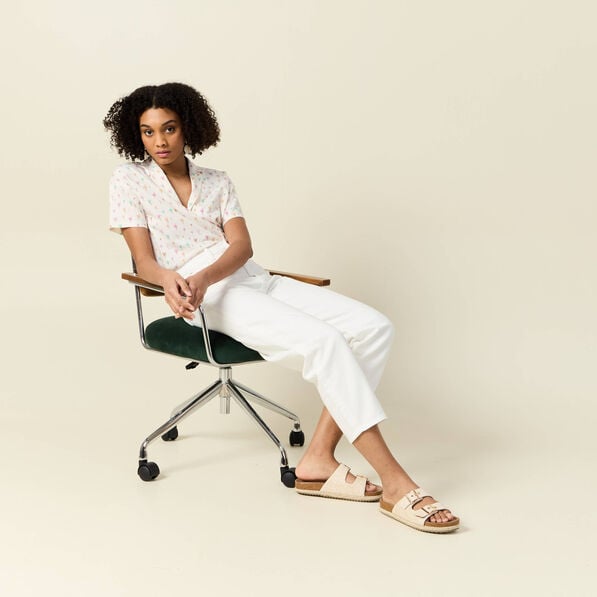 t shirt manches courtes brode blanc femme T-shirt manches courtes brodé blanc femme
