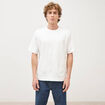 T-shirt ample col rond manches courtes ecru homme