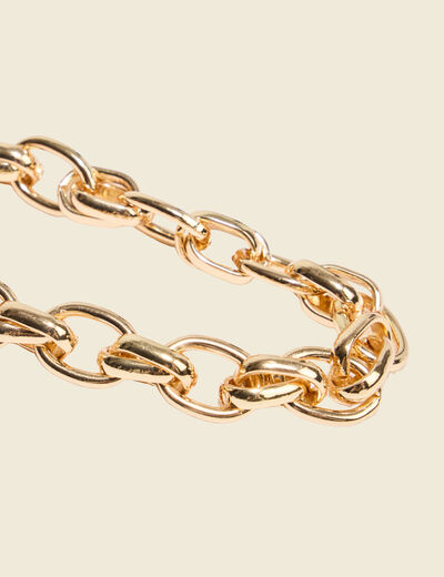 Collier avec cha&icirc;ne couleur or femme