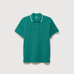 Polo cintr&eacute; en coton manches courtes vert &eacute;meraude homme
