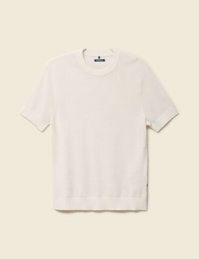 T-shirt en coton manches courtes ecru homme