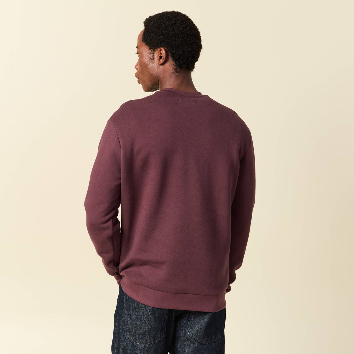 Sweat manches longues bordeaux homme