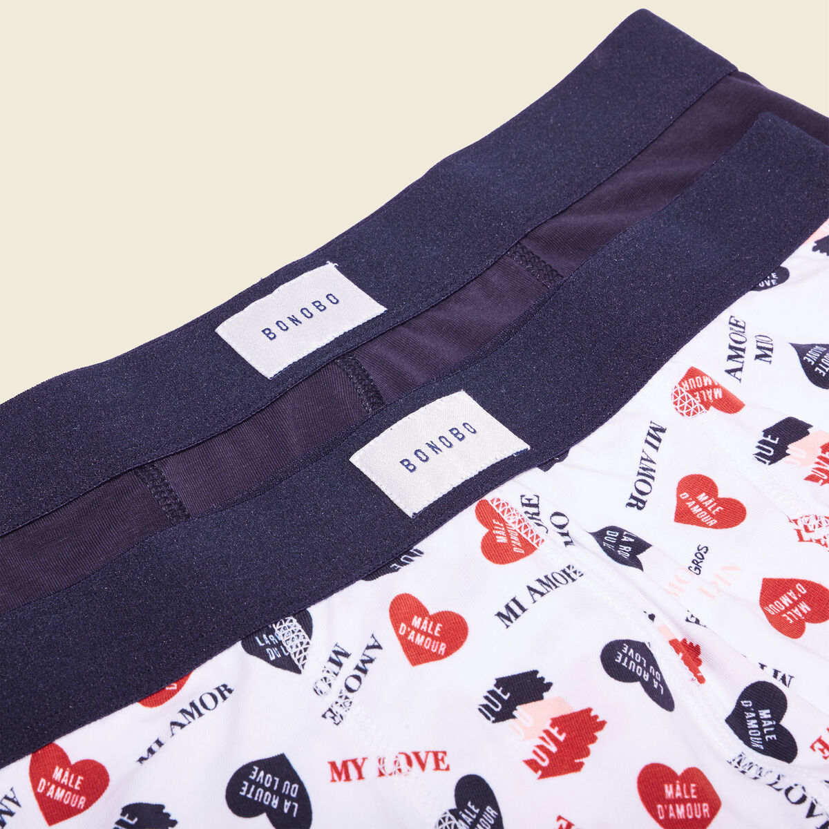 Lot 2 boxers bleu marine homme