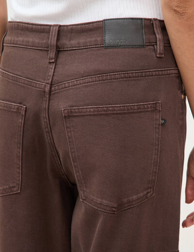 Jeans ample taille standard marron femme