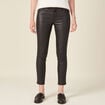 Pantalon skinny enduit push up denim noir enduit femme