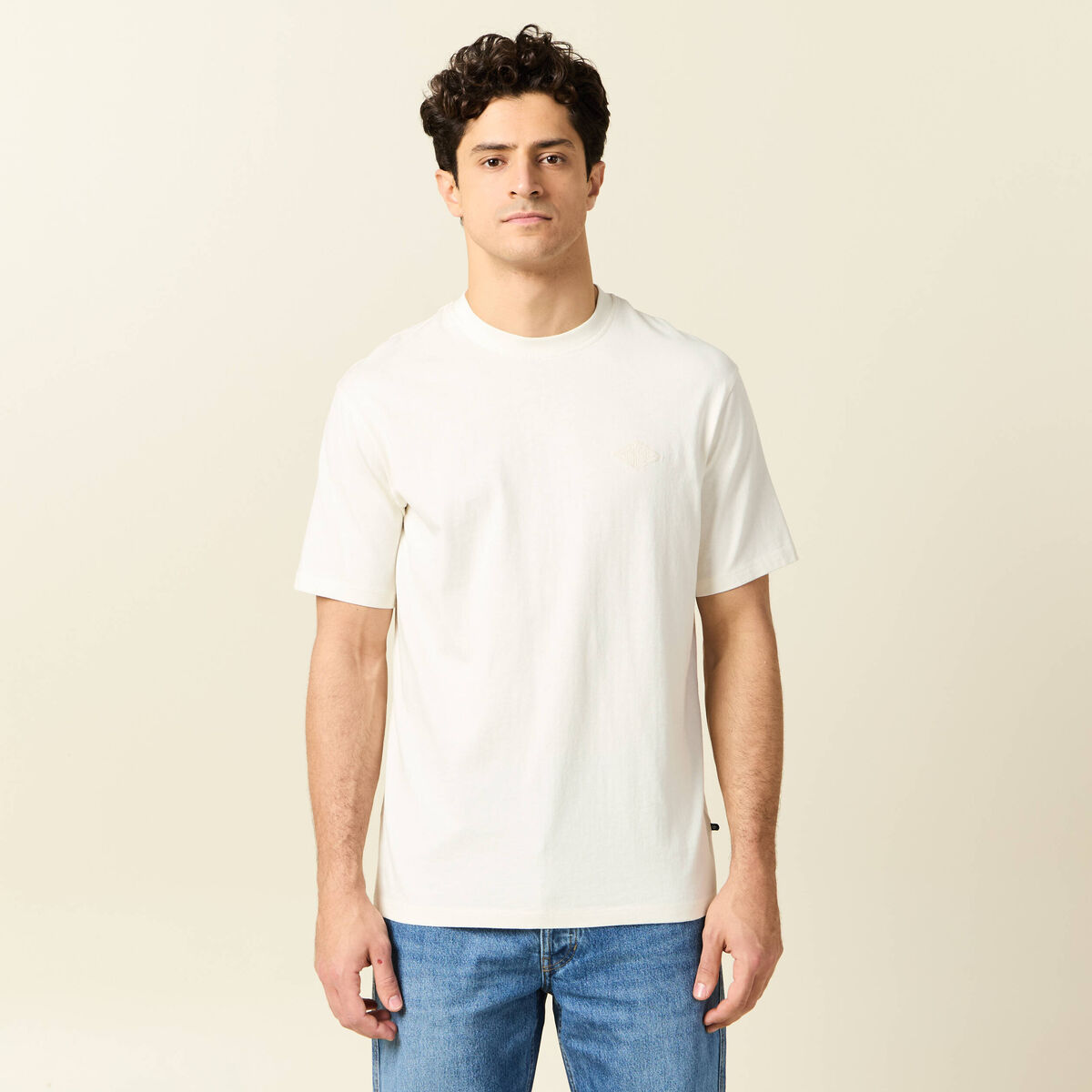 T-shirt manches courtes ecru homme