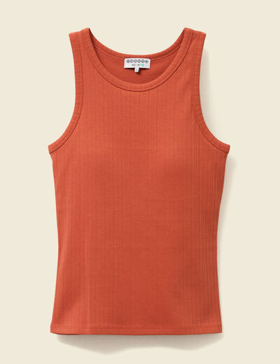 Débardeur 2 en 1 avec brassière intégrée orange foncé femme
