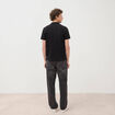 Polo cintr&eacute; en coton manches courtes noir homme