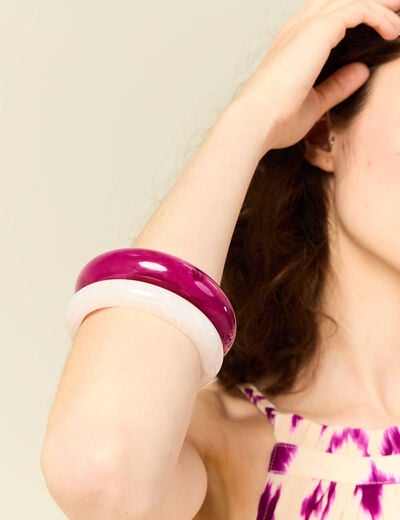 Lot 2 bracelets manchettes violet clair femme