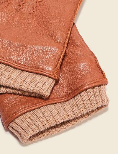 Gants en cuir marron homme