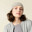 Bonnet tricoté ecru femme