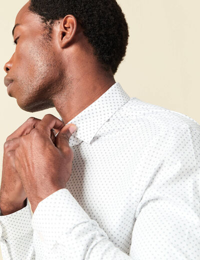 Chemise manches longues blanc homme