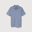 Polo manches coude bleu gris homme