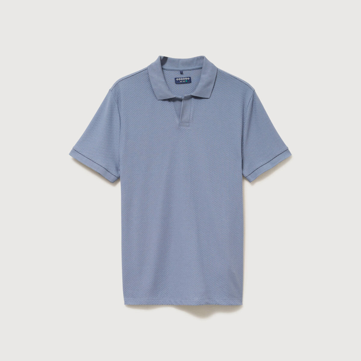 Polo manches coude bleu gris homme