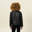 Blouson biker simili cuir noir femme