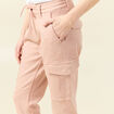 Pantalon cargo battle 7/8ème vieux rose femme