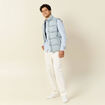 Doudoune sans manches en jean denim bleach homme