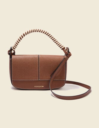 Sac besace avec anse corde marron femme