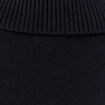 Pull col polo manches longues bleu marine femme