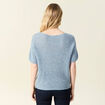 Pull manches courtes bleu gris femme
