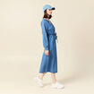Robe longue évasée en jean denim used femme