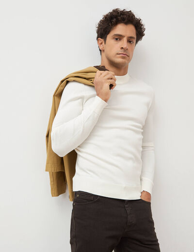 Pull manches longues ecru homme