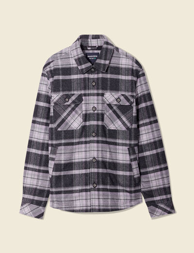 Surchemise &agrave; carreaux col classique parme homme