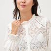 Chemise en dentelle manches longues ecru femme