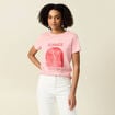 T-shirt manches courtes rose femme