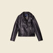 Blouson biker simili cuir noir femme