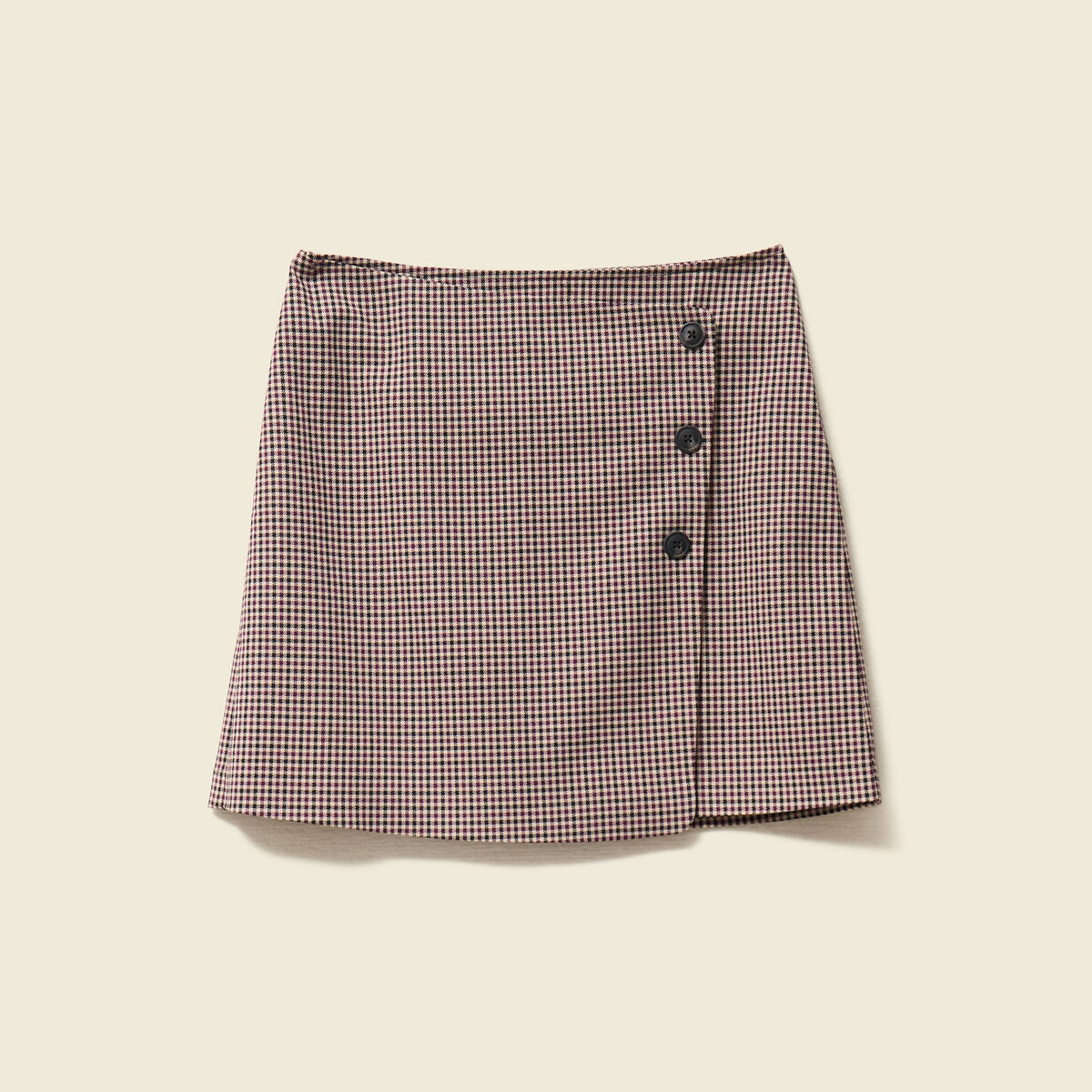 Jupe courte portefeuille noir femme