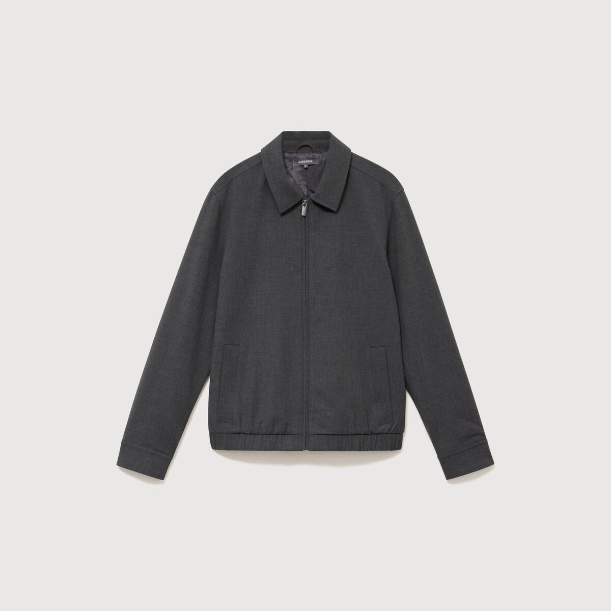 Blouson manches longues doubl&eacute; gris fonc&eacute; homme