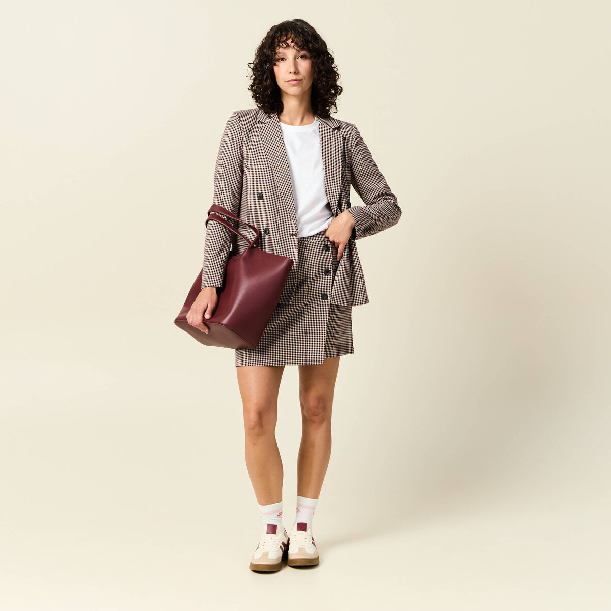 Jupe courte portefeuille noir femme