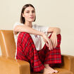 Pyjama coton haut + bas rouge femme