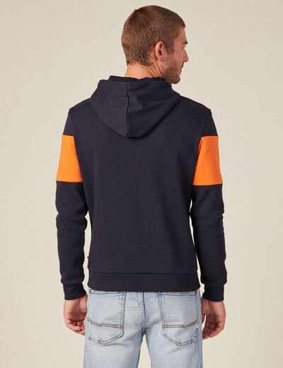 Sweat à capuche bleu marine homme