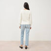 Pull manches longues col bateau ecru femme