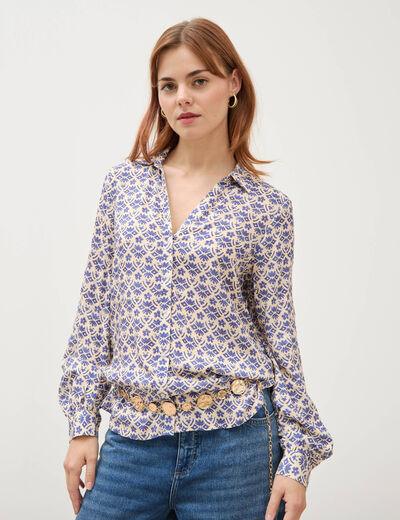Blouse manches longues blanc femme