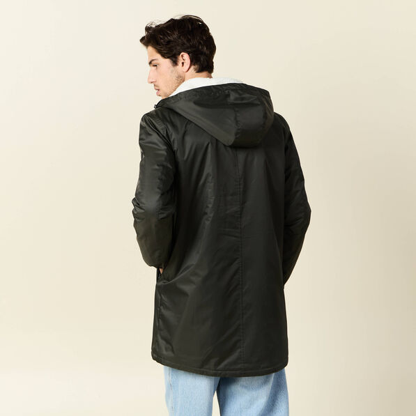 coupe vent double a capuche vert kaki homme Coupe-vent doublé à capuche vert kaki homme