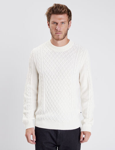 Pull éco-responsable ecru homme